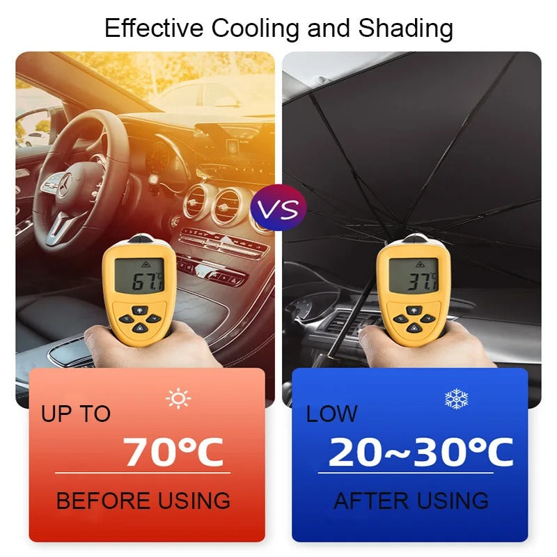 Car Sun Shade Umbrella for Windshield – Foldable Heat & UV Shield Cover