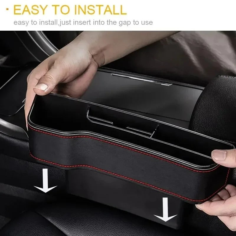 Leather Car Seat Gap Storage Box - Universal Seat Gap Slit Box (Set of 2)