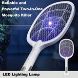 Electric Mosquito Swatter Killer Racket - Powerful USB Rechargeable, 3-Layer Fly Killer Lamp for Instant Bug Zapping
