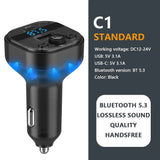 C1 Car Mp3 Player - Bluetooth 5.3 FM Transmitter Handsfree Car AUX Radio Modulator