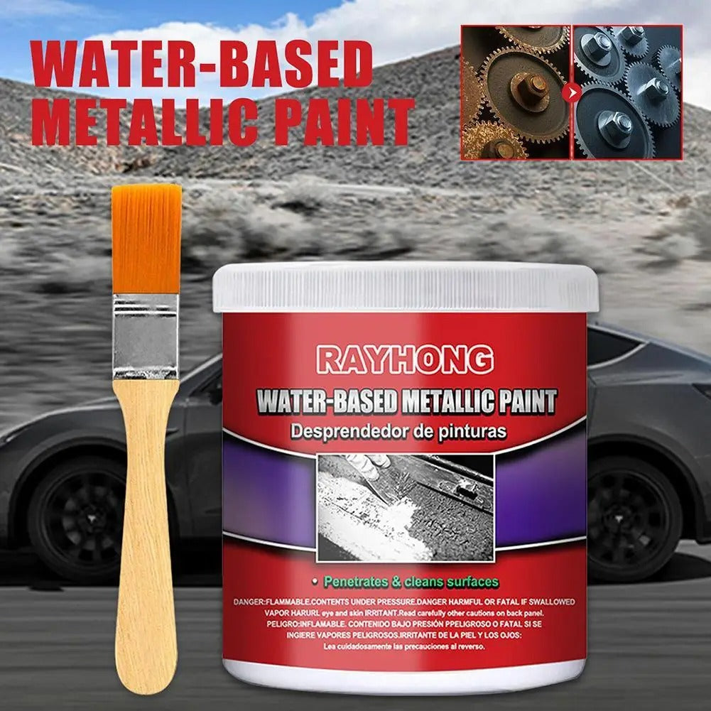 Water-based Metallic Paint With Brush - Anti Rust Protection Coating For Removing Rust From Metal