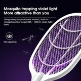 Electric Mosquito Swatter Killer Racket - Powerful USB Rechargeable, 3-Layer Fly Killer Lamp for Instant Bug Zapping
