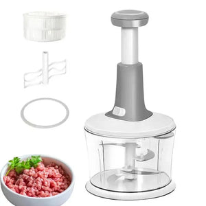 Manual Hand Push Chopper | Multi-functional Vegetable Meat Grinder/Grater/Chopper – 1.5 Liter