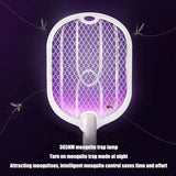 Electric Mosquito Swatter Killer Racket - Powerful USB Rechargeable, 3-Layer Fly Killer Lamp for Instant Bug Zapping