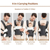 Baby Sling Carrier 4-in-1 Ergonomic Baby Backpack Carrier - Easily Adjustable Portable Babies Bag