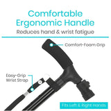 Foldable Walking Stick with Light - Anti-Slip Lightweight Collapsible Aluminum Walking Aid
