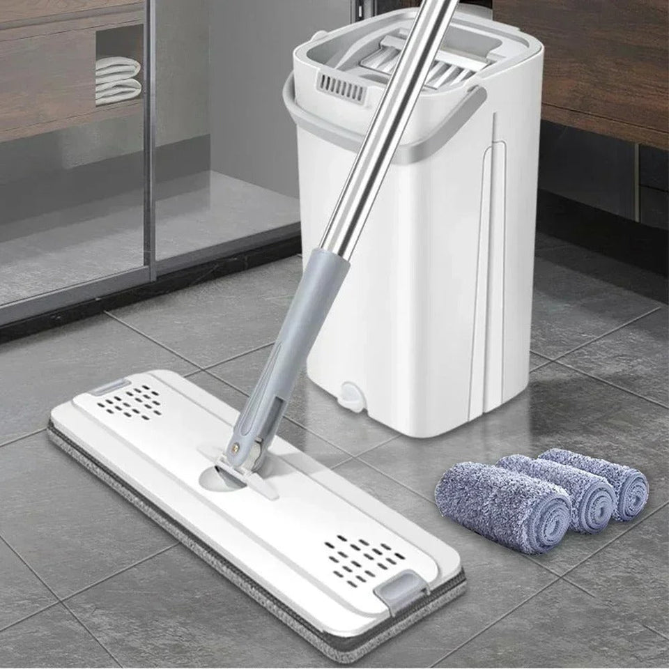 Mop Floor Squeeze Mop With Bucket – Hardwood & Wood Floor Rotary Scrubbing Mop