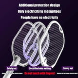 Electric Mosquito Swatter Killer Racket - Powerful USB Rechargeable, 3-Layer Fly Killer Lamp for Instant Bug Zapping