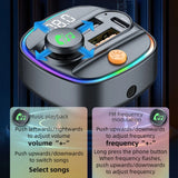 C1 Car Mp3 Player - Bluetooth 5.3 FM Transmitter Handsfree Car AUX Radio Modulator