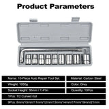 10 Piece High Quality Socket Wrench Set Spanner - Best Quality Tool Kit