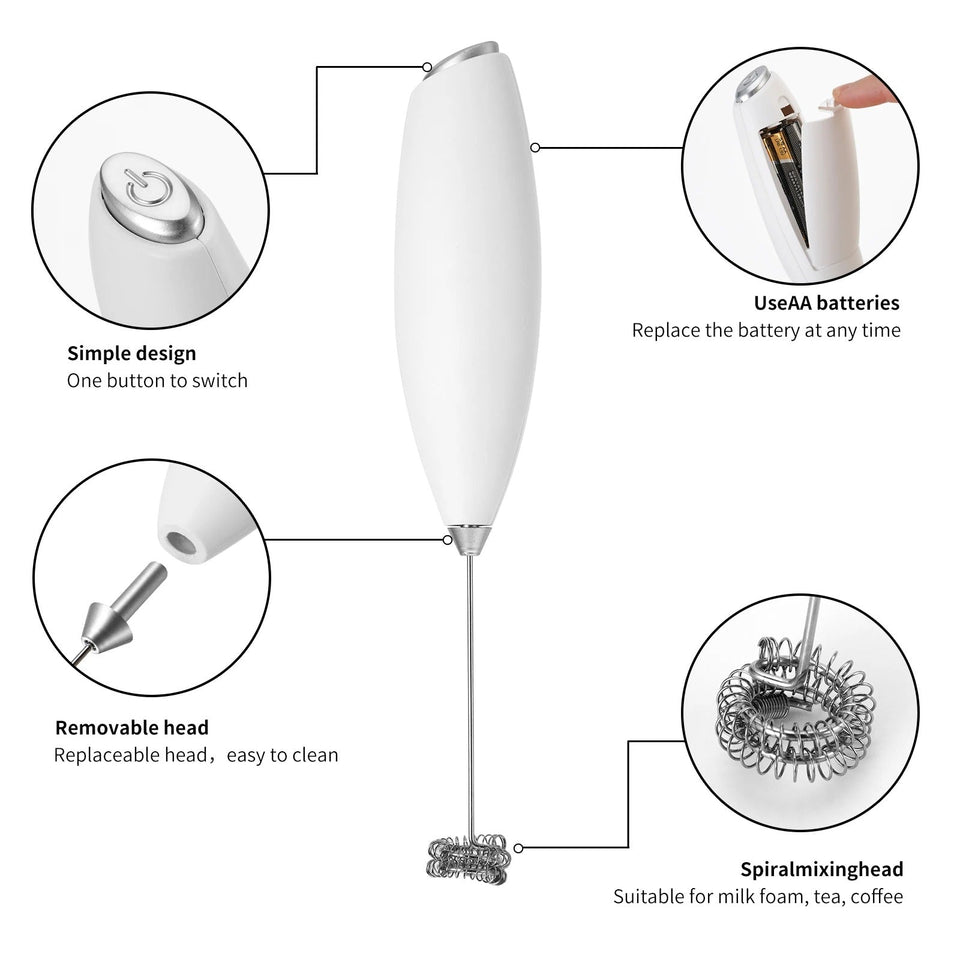 Rechargeable Wireless Hand Blender – Quick Frothing for Coffee, Milk & Drinks