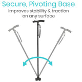 Foldable Walking Stick with Light - Anti-Slip Lightweight Collapsible Aluminum Walking Aid