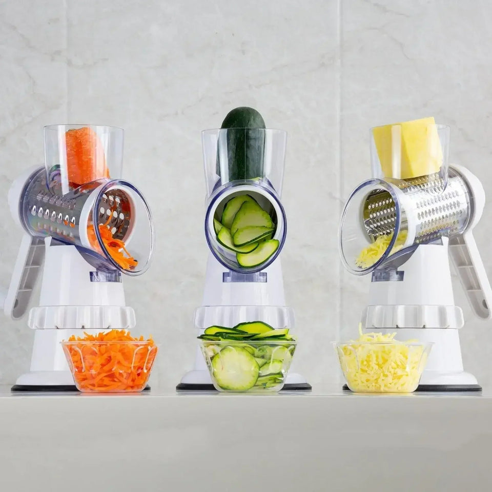 Multi-Functional Manual Drum Grater – Slice & Grate Veggies Fast for Easy Cooking