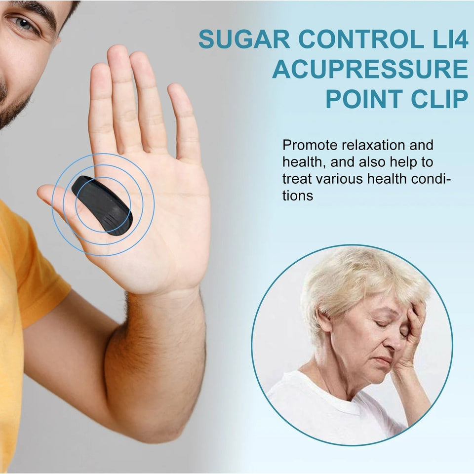 Sugar Control Acupressure Point Clip for Diabetic Treatment - Blood Glucose Relief Balance Relaxation Tension Anxiety Health Care