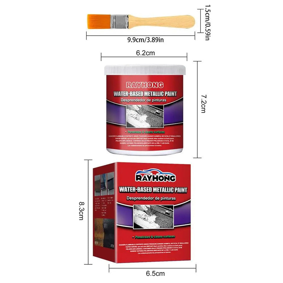 Water-based Metallic Paint With Brush - Anti Rust Protection Coating For Removing Rust From Metal