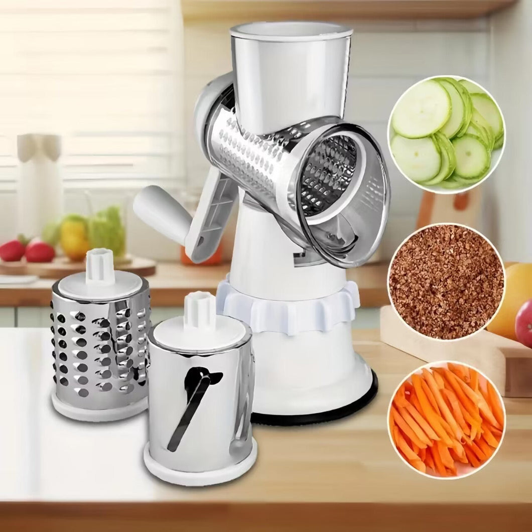 Multi-Functional Manual Drum Grater – Slice & Grate Veggies Fast for Easy Cooking