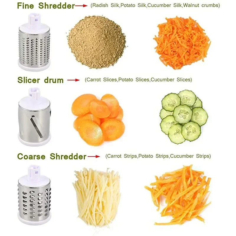Multi-Functional Manual Drum Grater – Slice & Grate Veggies Fast for Easy Cooking