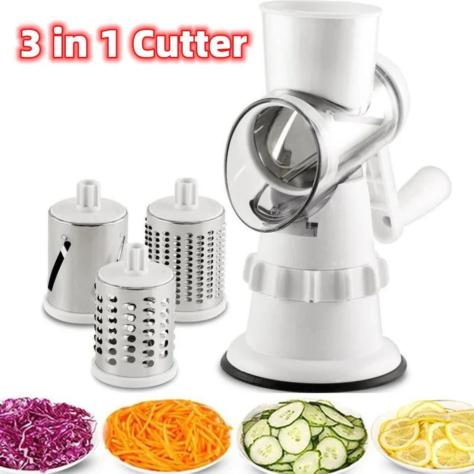 Multi-Functional Manual Drum Grater – Slice & Grate Veggies Fast for Easy Cooking