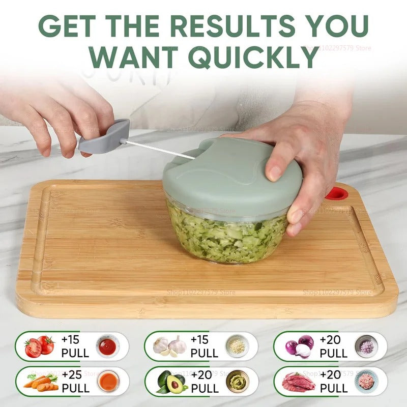 Hand-Powered Mini Chopper – Quick Food Prep for Kitchen & Travel