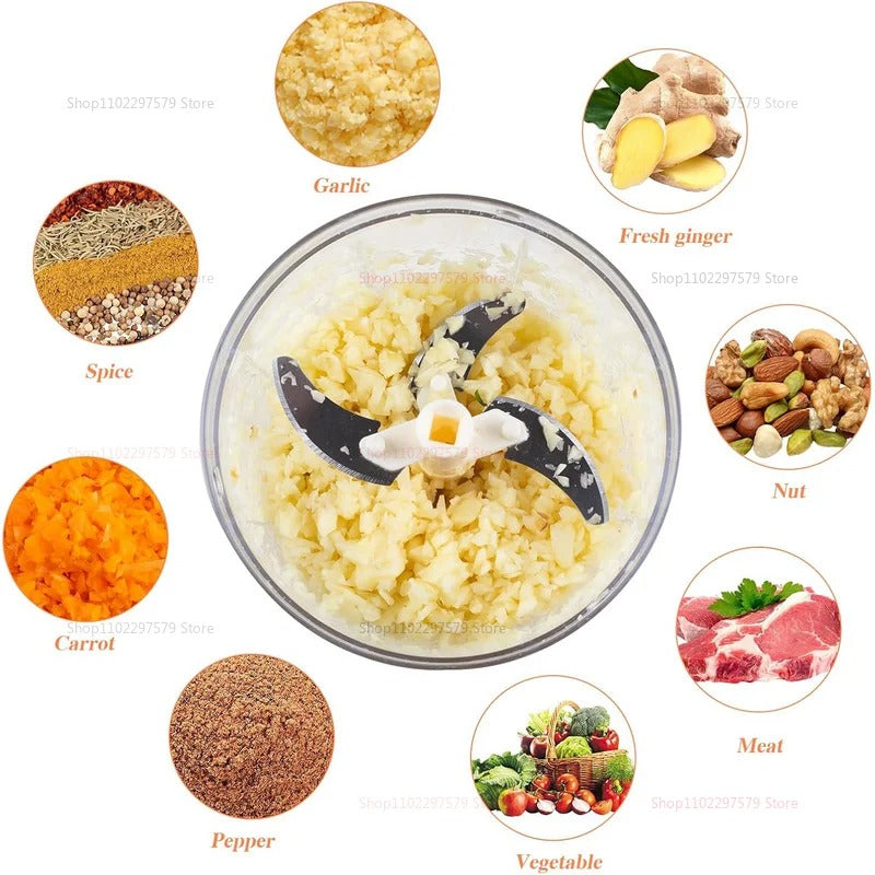 Hand-Powered Mini Chopper – Quick Food Prep for Kitchen & Travel