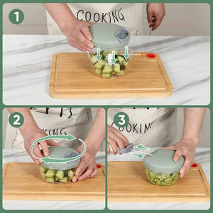 Hand-Powered Mini Chopper – Quick Food Prep for Kitchen & Travel