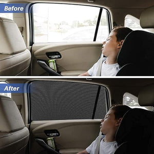 Universal Car Window Shades (4 Pcs) – Breathable Mesh Sunshade for UV & Heat Protection