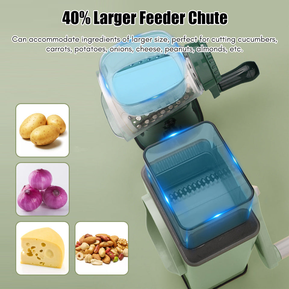 Multifunctional Storm Vegetable Cutter - Manual Rotary Cheese Grater Shredder